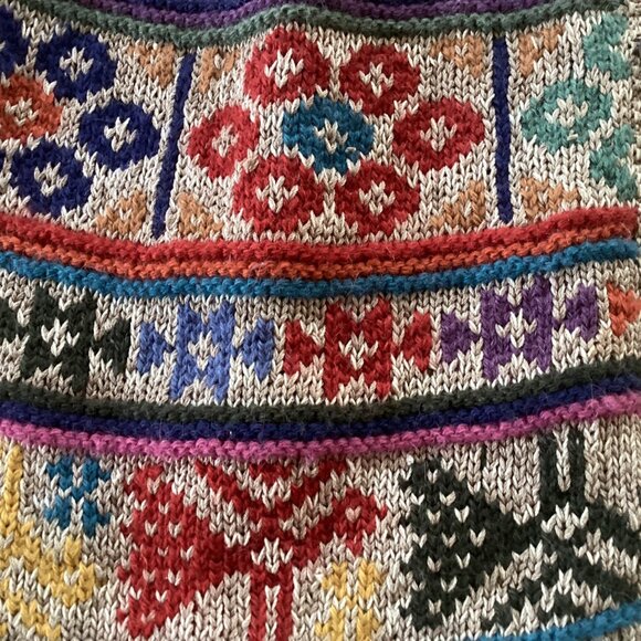 Peruvian Connection Womens Knit Cardigan Sweater Size L Pima Cotton Alpaca - Picture 14 of 15